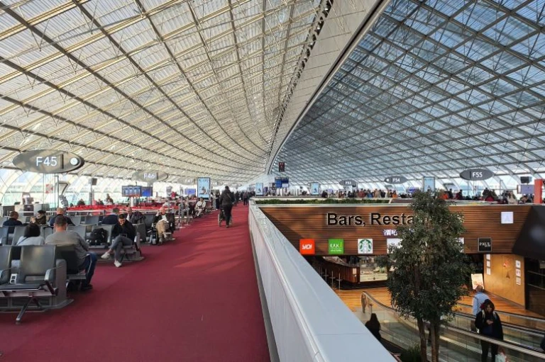 Charles de Gaulle International Airport in Paris, a major transportation hub and gateway to France.